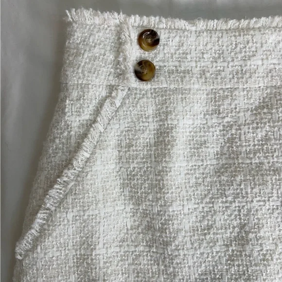 NEW NWT Ann Taylor Fringe Boucle Tweed Lined Short Mini Skirt Size 0 - Picture 10 of 15